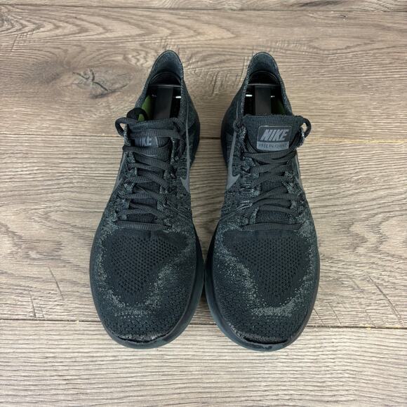Nike Free RN Flyknit 880844-010 Running Shoes Women's Sz 8 Black Lace-Up Sneaker - Picture 4 of 12